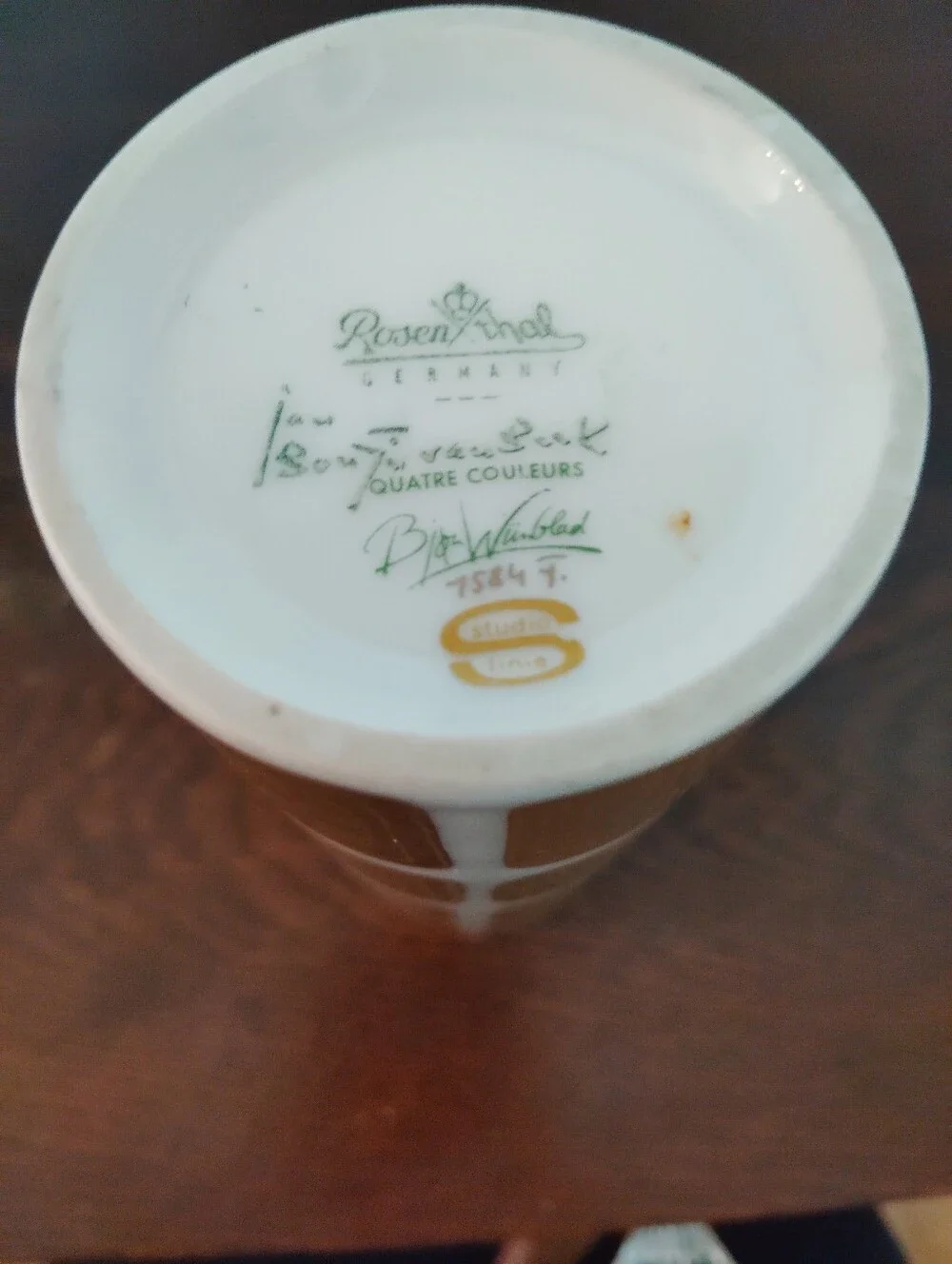 Rosenthal Quatre Couleurs Vase Studio Line Bjorn Wiinblad 6-1/4 By 2-3/4